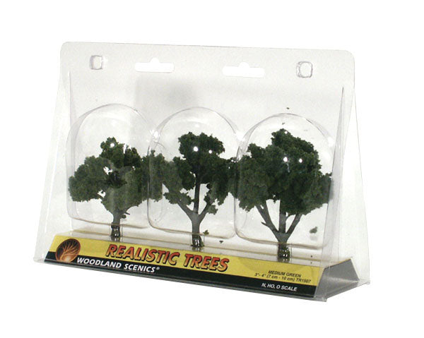 Woodland Scenics 3In - 4In Rm Real Med Gr 3/Pk