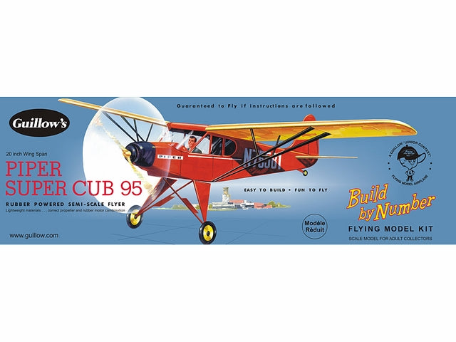 Guillows Piper Super Cub 508mm WS BalsaModel Kit Free Flt/Pwrd/Static