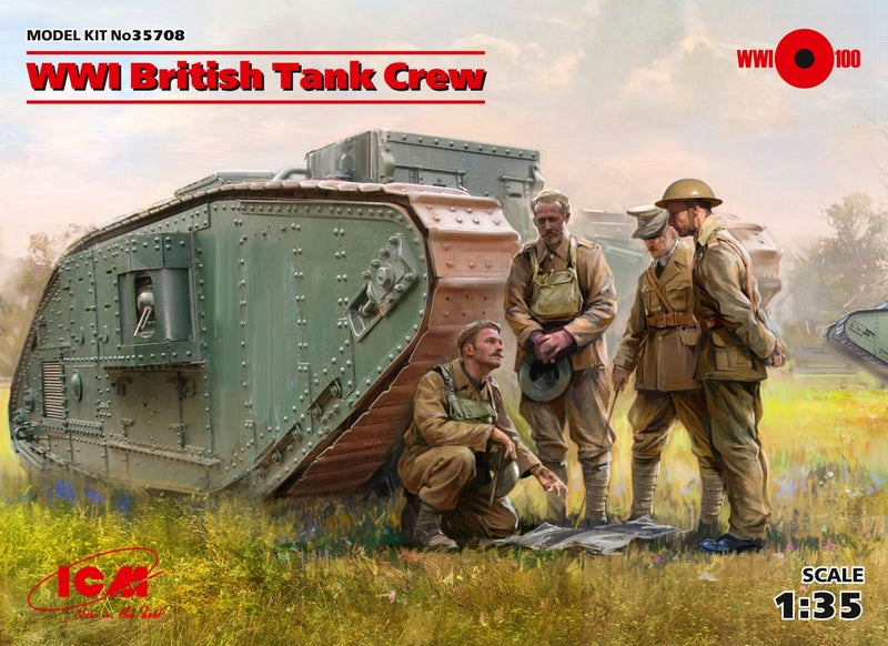 ICM 1:35 Wwi British Tank Crew (4)