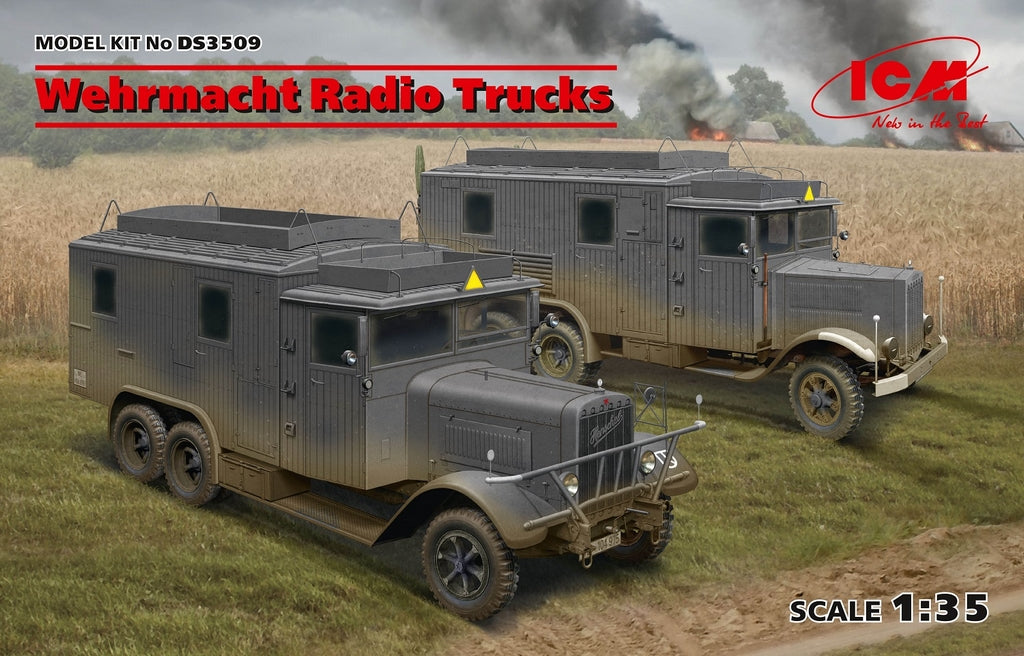 ICM 1:35 Wehrmacht Radio Trucks (2) Henschel 33D1 Kfz.72  Krupp L3H163
