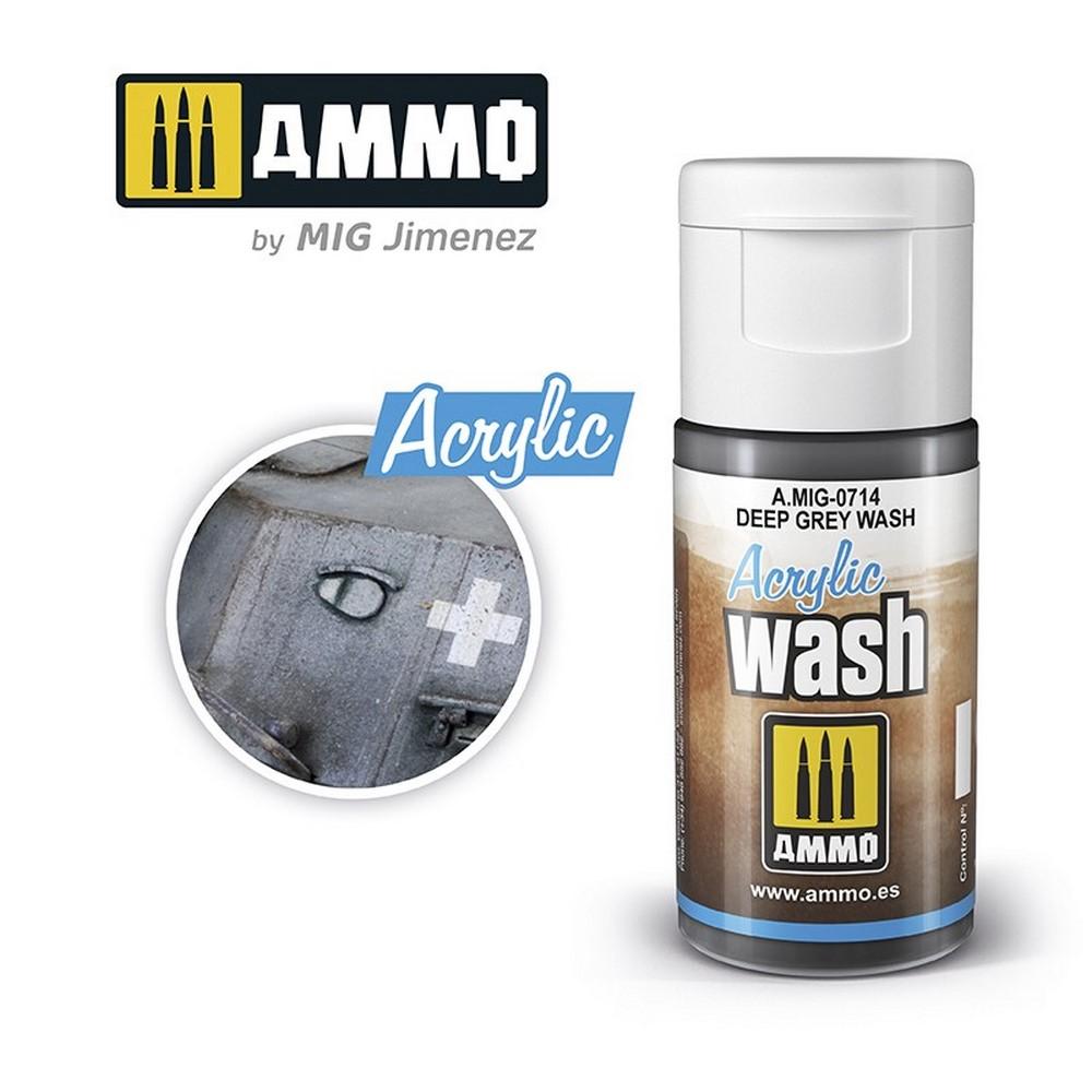 Ammo Acrylic Wash Deep Grey 15ml