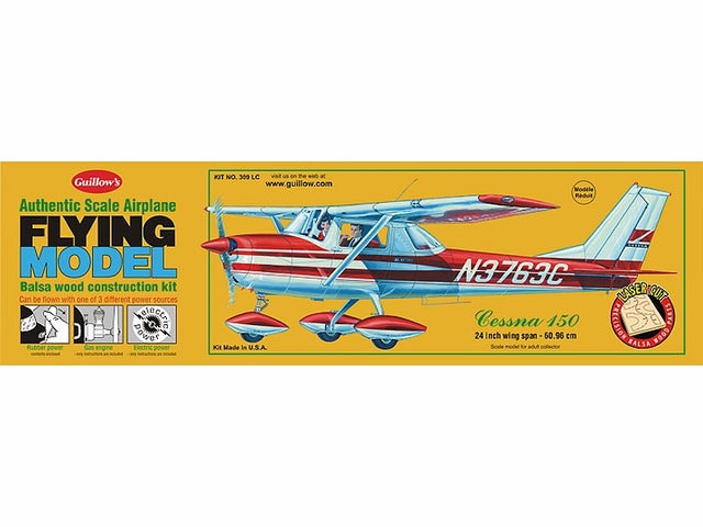 Guillows Cessna 150 1:16 Scale Laser CutBalsa Model Kit, 609mm WS