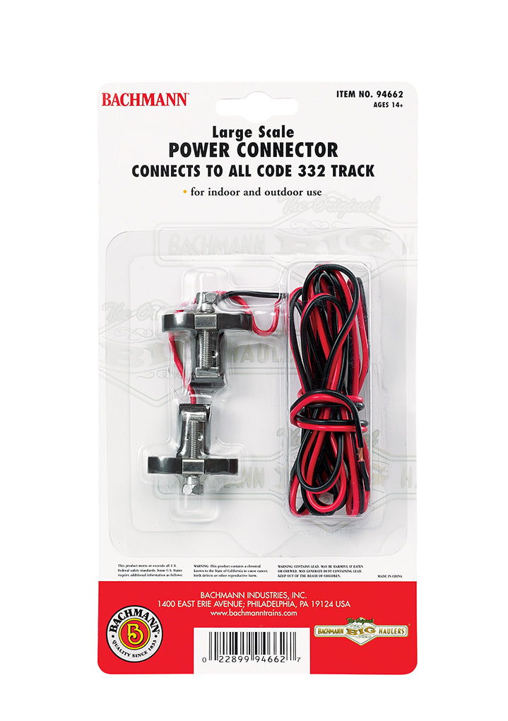 Bachmann Power Connector, suits Code 332Track/ Indoor/ Outdoor,G Scal