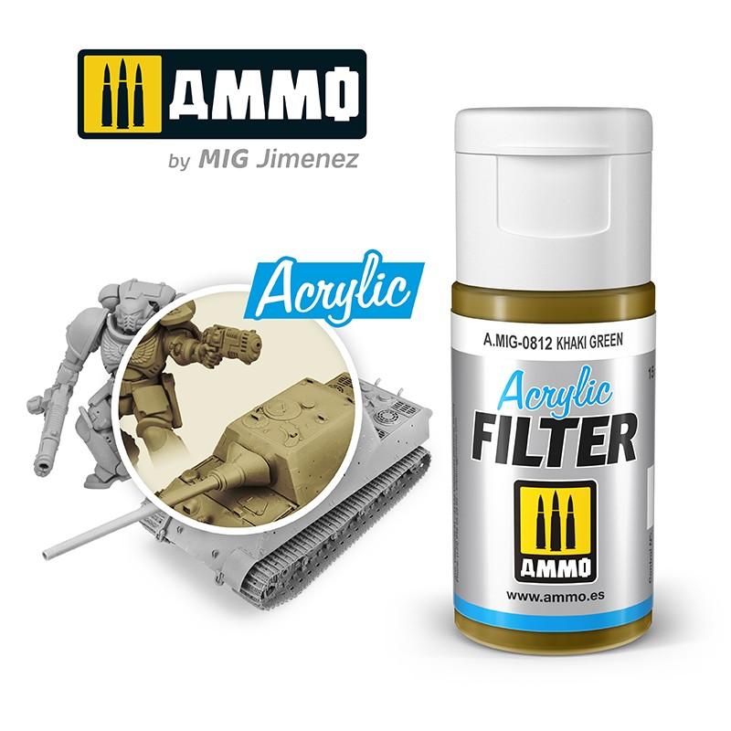 Ammo Acrylic Filter Khaki Green 15ml