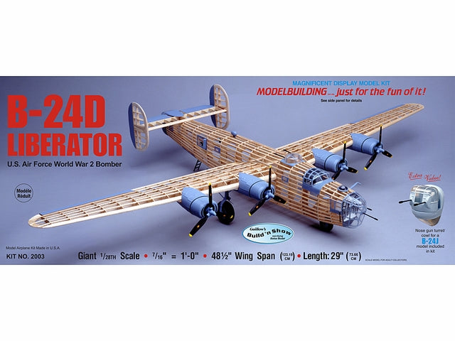 Guillows B-24D Liberator 1:28 Scale Balsa Model Kit, 1232mm WS