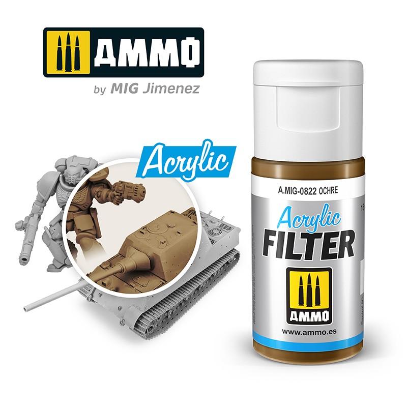 Ammo Acrylic Filter Ochre 15ml