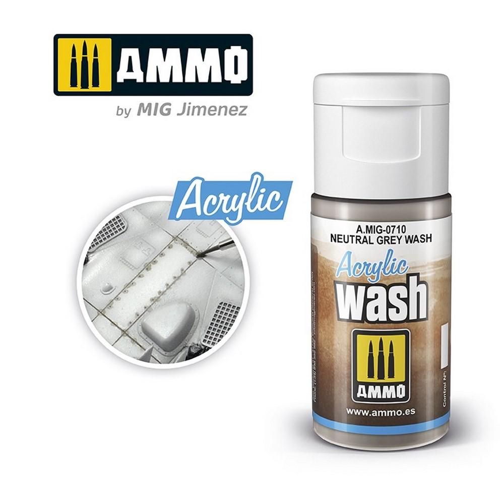 Ammo Acrylic Wash Neutral Grey 15ml