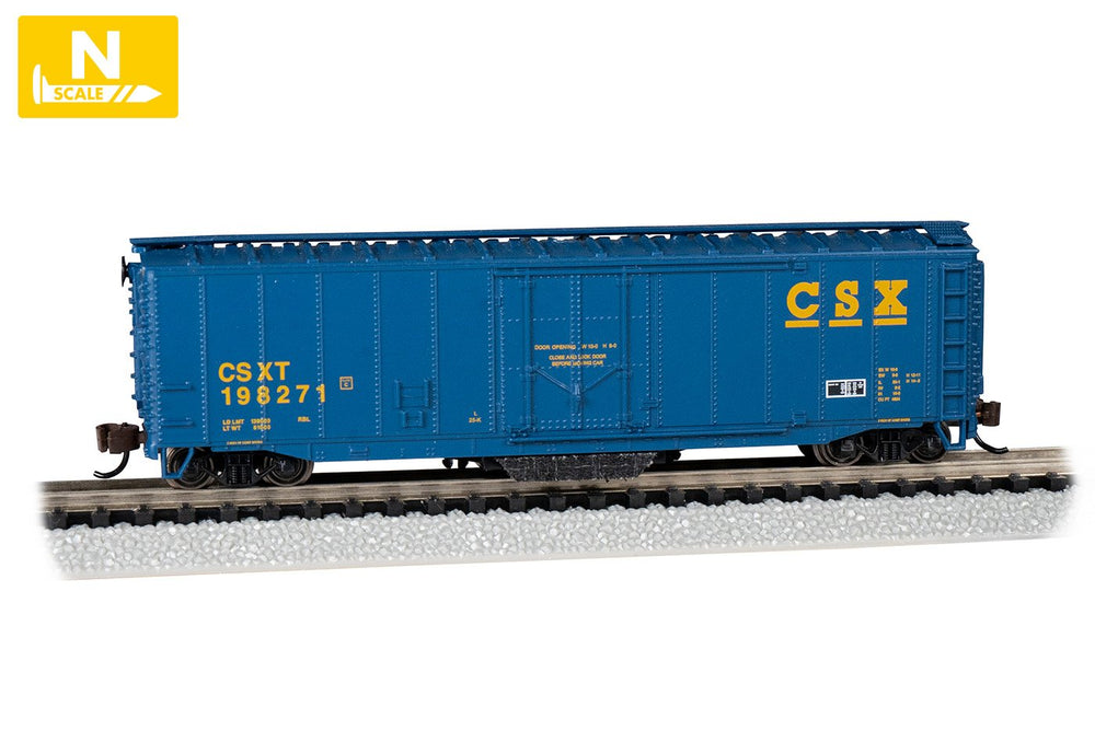 Bachmann CSX #198271 50ft Plug Door Track Cleaning Boxcar. N Scale