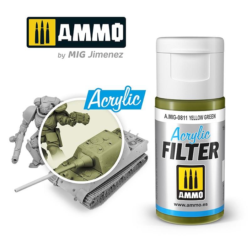 Ammo Acrylic Filter Yellow Green 15ml