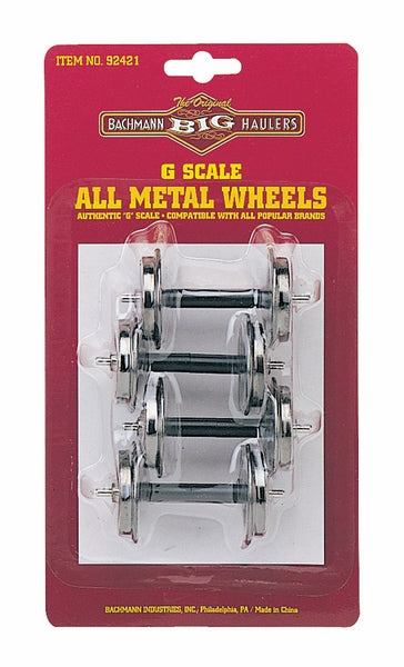 Bachmann 31.0mm Blackened Wheel Set, 4/card, G Scale