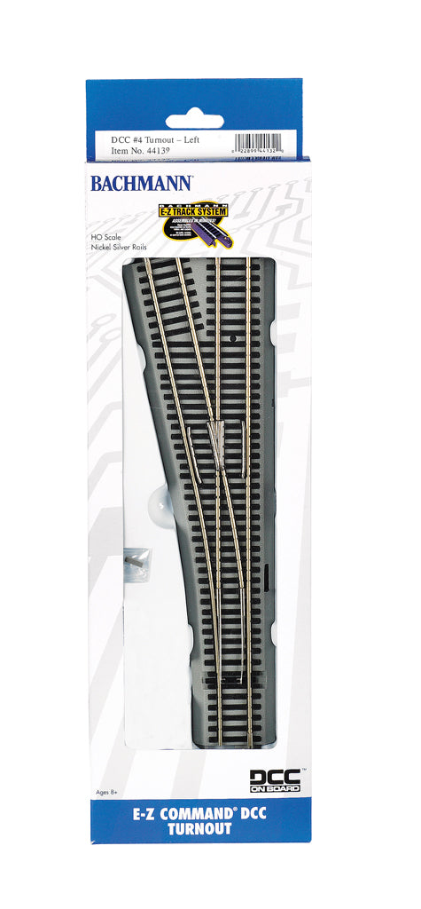 Bachmann E-Z Command DCC #4 Turnout, Left, HO Scale