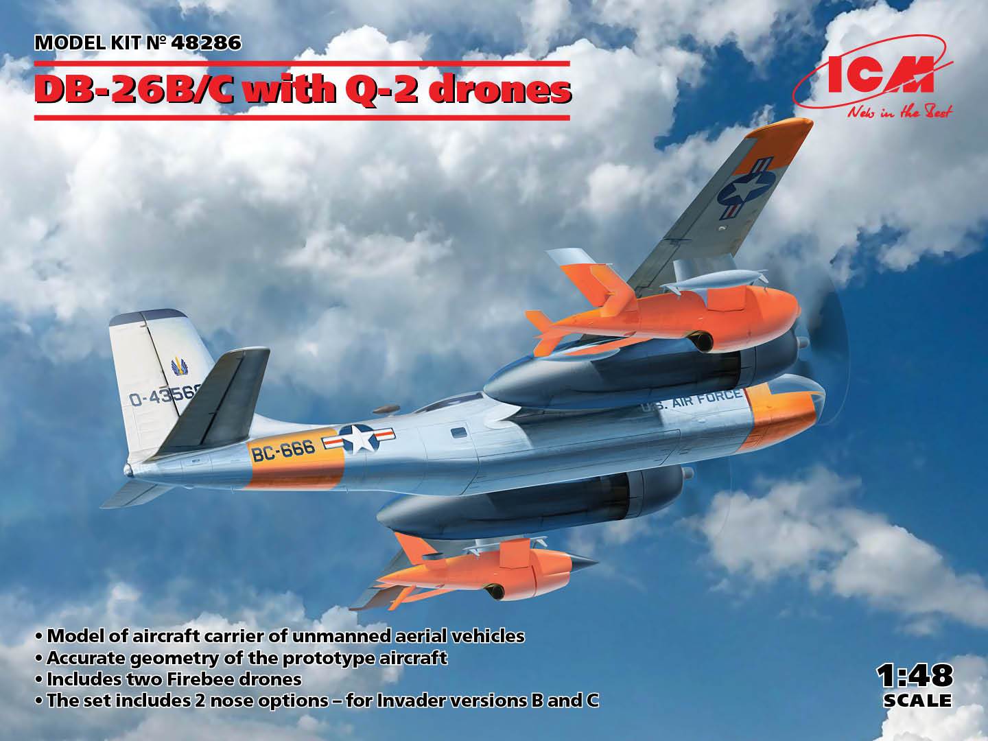 ICM 1:48 DB-26B/C with Q-2A Firebee Drones