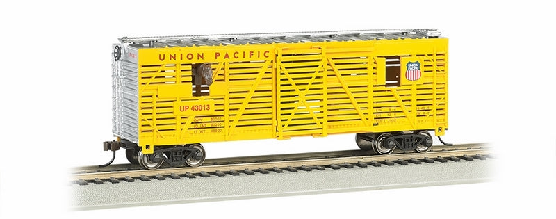 Bachmann U/Pacific RR #43013 40ft Animated Stock Car with Horses. HO